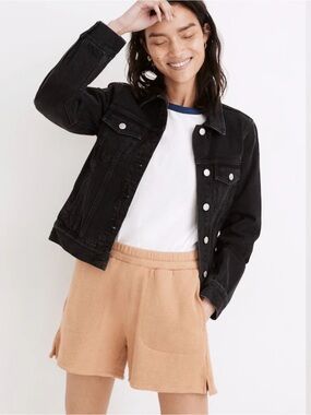 Madewell Men's Washed Black Denim Trucker Jacket